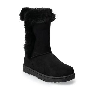 So Women's Abigail, Size 6, Black Faux-Fur Winter Boots, new w box!